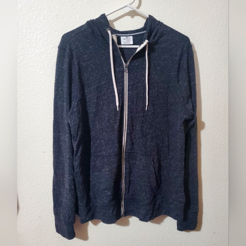 Black/grey Danskin 2xl Hooded Zip Up Sweater